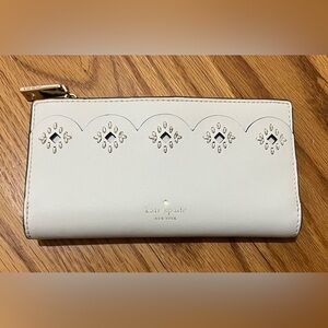 Kate Spade White Clutch with Cutout Design